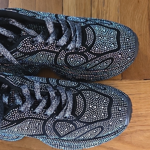 Sparkling Black and Silver Rhinestones Sneakers 🩶 SIZE 10 - Picture 2 of 7